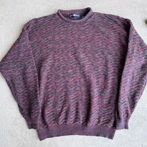 Cape isle knitters vintage 90s chunky knit rollneck sweater top red